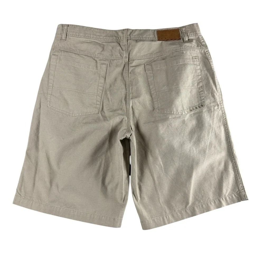 OAKLEY Shorts Mens 38 Khaki Fingerprint 2.8 Loose Fit Y2K Skate Golf 2006 NEW - Picture 3 of 13